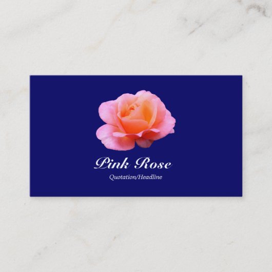 Rosa Rose - Navy Blue Visitenkarte (Vorderseite)