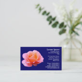 Rosa Rose - Navy Blue Visitenkarte (Stehend Vorderseite)