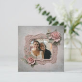 Rosa-Rose-Oma-Foto Karte (Stehend Vorderseite)