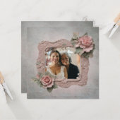Rosa-Rose-Oma-Foto Karte (Vorderseite/Rückseite Beispiel)