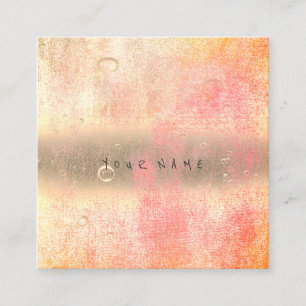 Rosa Rose Ombre abstrakte Wasser-Leinen-Bälle Quadratische Visitenkarte