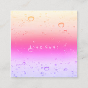 Rosa Rose Ombre abstrakte Wasser-Ozean-Bälle Quadratische Visitenkarte