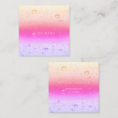 Rosa Rose Ombre Abstrakte Wassermassen Quadratische Visitenkarte (Vorne/Hinten)