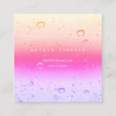 Rosa Rose Ombre Abstrakte Wassermassen Quadratische Visitenkarte (Rückseite)