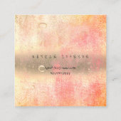 Rosa Rose Ombre Abstraktes Wasser Leinenbälle Quadratische Visitenkarte (Rückseite)