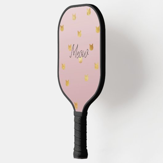 Rosa Rose Ombre Gold Cats Pickleball Schläger (Links)