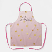 Rosa Rose Ombre Gold Cats Schürze (Vorderseite)