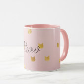 Rosa Rose Ombre Gold Cats Tasse (VorderseiteRechts)