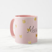Rosa Rose Ombre Gold Cats Tasse (Vorderseite Links)