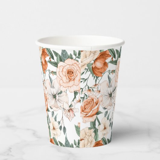 Rosa-Rose Pappbecher (Rechts)