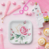 Rosa Rose Pappteller (Party)