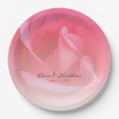 Rosa Rose Pappteller (Vorderseite)