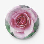 Rosa Rose Pappteller (Vorderseite)