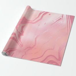 Rosa Rose Pastel Cora Molten Marmorglas Abstrakt Geschenkpapier