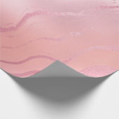 Rosa Rose Pastel Cora Molten Marmorglas Abstrakt Geschenkpapier (Ecke)