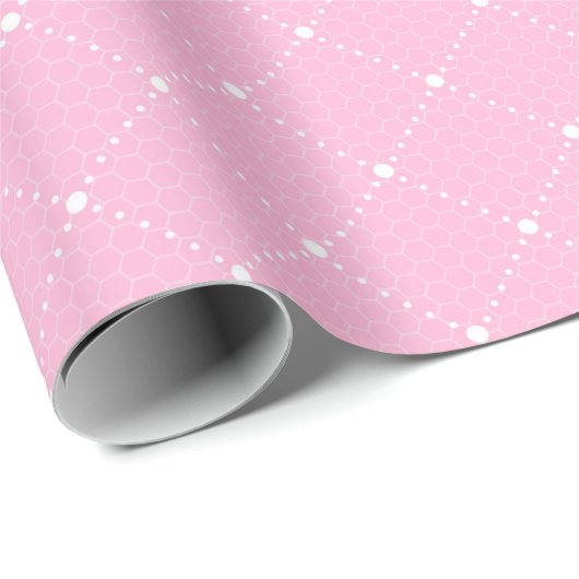 Rosa Rose Pastel Delikatesse Spitzen Weißes Elegan Geschenkpapier (Rolleneckpunkt)