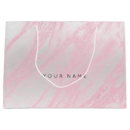 Rosa Rose Pastellblüte Marmor Metallic Geschenk Si Große Geschenktüte