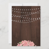 Rosa Rose Peongs rustikale Probe Abendessen Einladung (Rückseite)