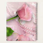 Rosa Rose, Perlen und Perlen Planer (Rückseite)
