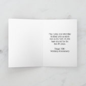 Rosa Rose Personalisiert 30. Hochzeitstag Karte (Innenseite)