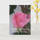 Rosa Rose Personalisiert 65. Hochzeitstag Karte (Gelbe Blume)