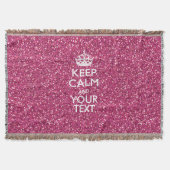 Rosa Rose Personalisiert BEHALTEN CALM und Ihr Tex Decke (Vorderseite)