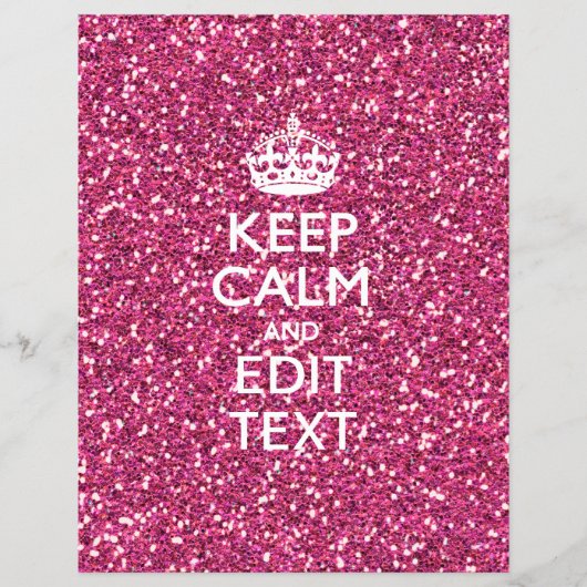 Rosa Rose Personalisiert BEHALTEN CALM und Ihr Tex Flyer (Vorne)