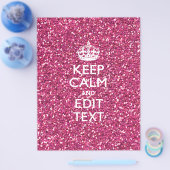 Rosa Rose Personalisiert BEHALTEN CALM und Ihr Tex Flyer (Einzeln)