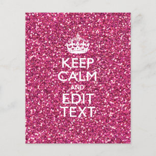 Rosa Rose Personalisiert BEHALTEN CALM und Ihr Tex Flyer