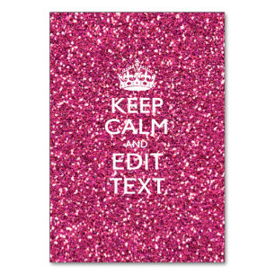 Rosa Rose Personalisiert BEHALTEN CALM und Ihr Tex Tischnummer