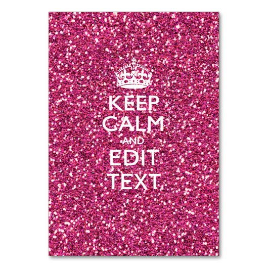 Rosa Rose Personalisiert BEHALTEN CALM und Ihr Tex Tischnummer (Vorderseite)