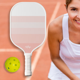 Rosa Rose Personalisierte Streifen Pickleball Schläger
