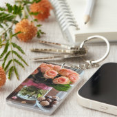 Rosa Rose Personalisierter Schlüsselanhänger (Vorderseite rechts)