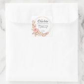 Rosa Rose Personalisiertes Christening Quadratischer Aufkleber (Tasche)