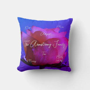 Rosa Rose Personalizable Familienwurfkissen Kissen