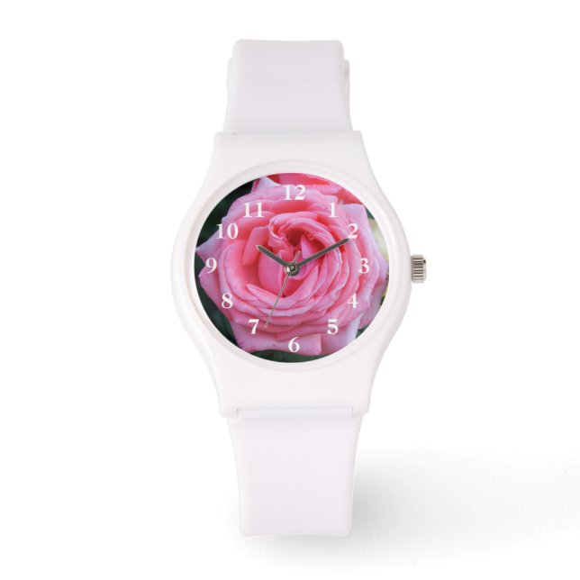 Rosa Rose Petals beobachten Armbanduhr (Vorderseite)