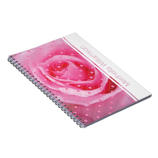 Rosa Rose Polka Dot Custom Notebook Journal Notizblock (Rechte Seite)