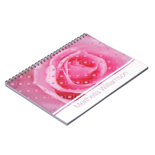 Rosa Rose Polka Dot Custom Notebook Journal Notizblock (Linke Seite)