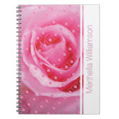 Rosa Rose Polka Dot Custom Notebook Journal Notizblock (Vorderseite)