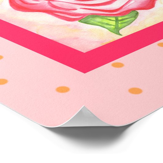 Rosa Rose Poster Art drucken (Ecke)