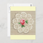 Rosa Rose Postkarte (Vorne/Hinten)