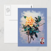 Rosa/Rose Postkarte (Vorne/Hinten)