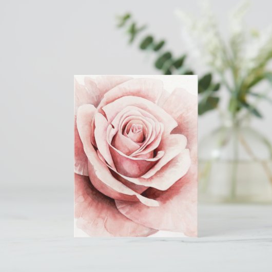 Rosa Rose Postkarte (Stehend Vorderseite)