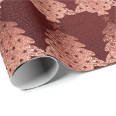 Rosa Rose Powder Gold Burgund Weihnachtsbaum Geschenkpapier (Rolleneckpunkt)