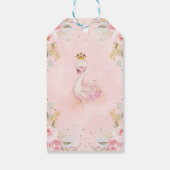 Rosa Rose Princess Swan 1. Geburtstag Geschenkanhänger (Rückseite)