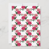 Rosa Rose Print Border Einladung (Rückseite)