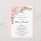 Rosa Rose Probe Abendessen Einladung (Vorne/Hinten)