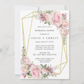 Rosa Rose Probe Abendessen Einladung (Vorderseite)