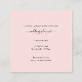 Rosa Rose Quadratische Visitenkarte (Rückseite)