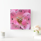 Rosa Rose Quadratische Wanduhr (Zuhause)